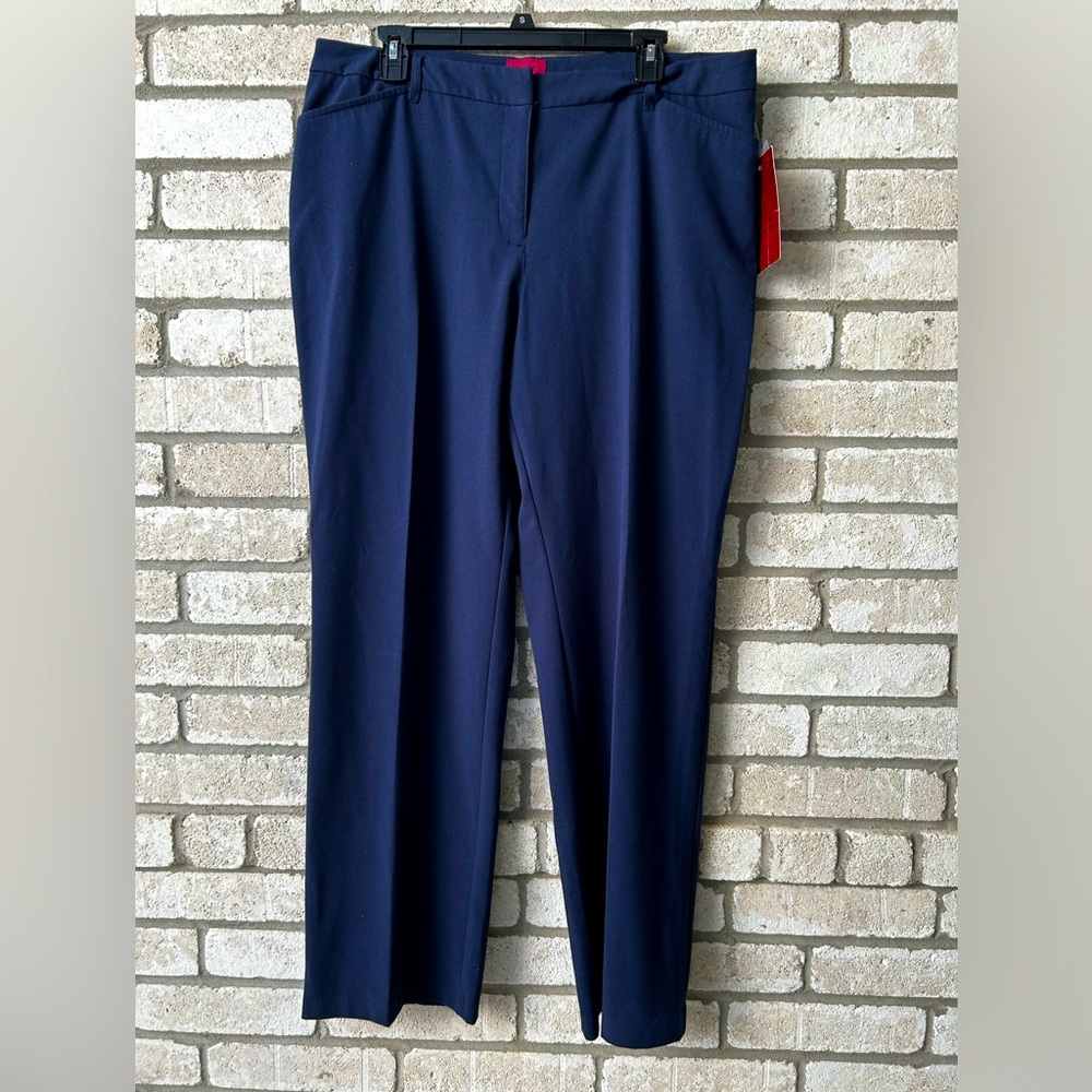 212 Collection Navy Blue Straight-Leg Trousers